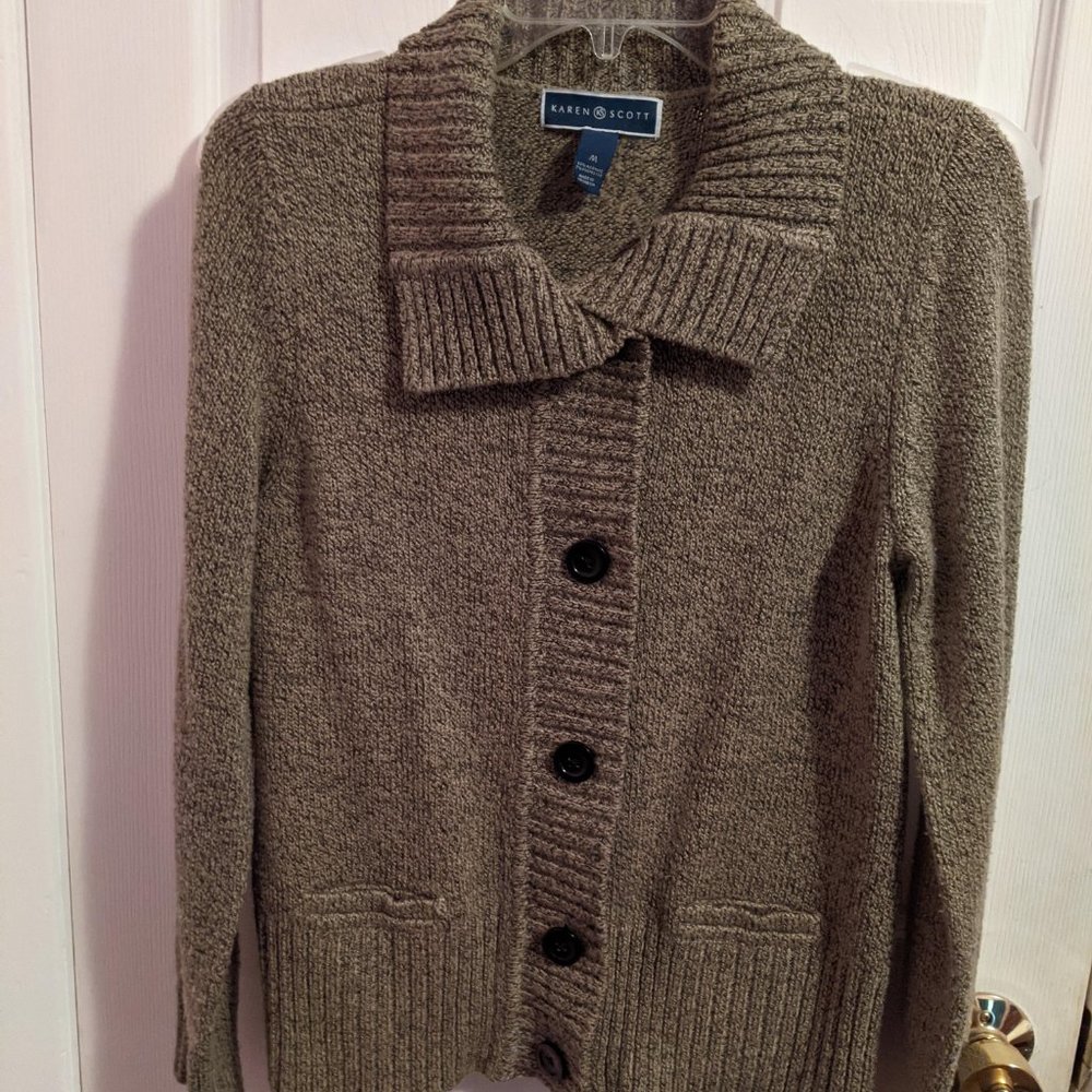 Ladies Karen Scott Medium Brown Sweater sz Medium